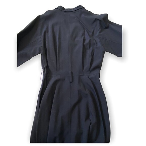 Vintage 90s, Comme des Garçons‎ Tricot Navy Wool Belted Midi Dress, Size Small - Picture 10 of 16